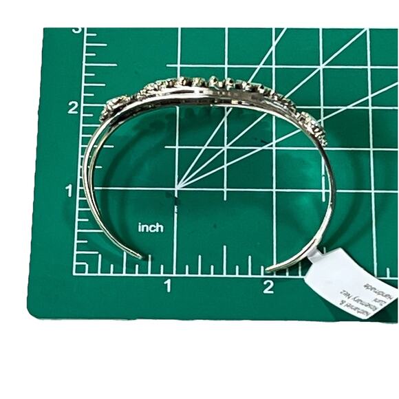 ZUNI Sterling Silver Kingman Turquoise Cluster Bracelet Signed N & R Nez - NEW - Picture 15 of 16